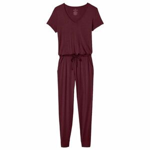 Tommy John Jumpsuit Womens XL Burgundy Short Sleeve Lounge V-Neck Relaxed Cozy